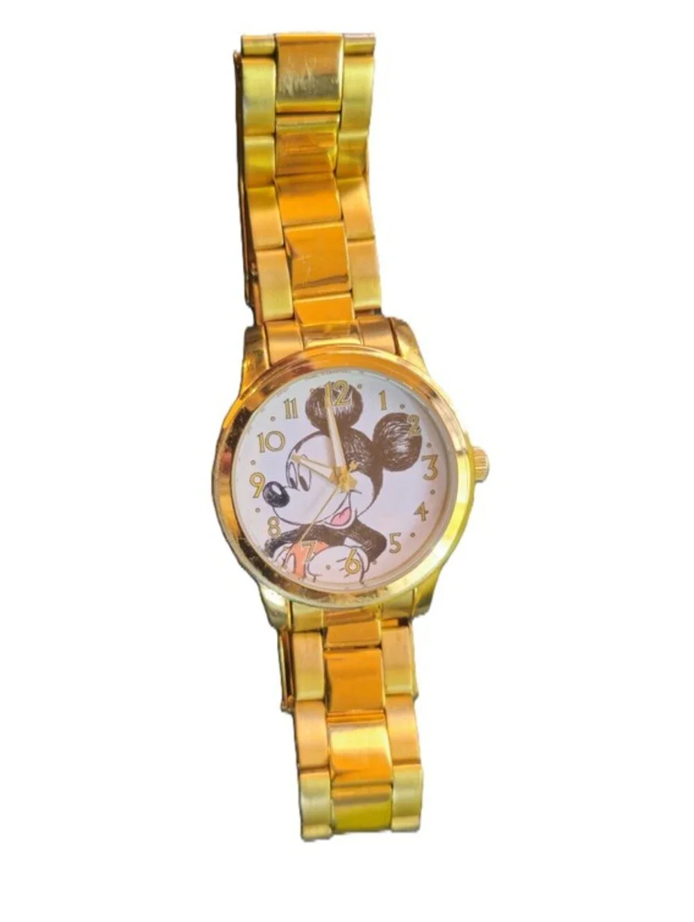 Disney Adult Size Mickey Mouse Gold-tone Watch eWatchFactory New Battery